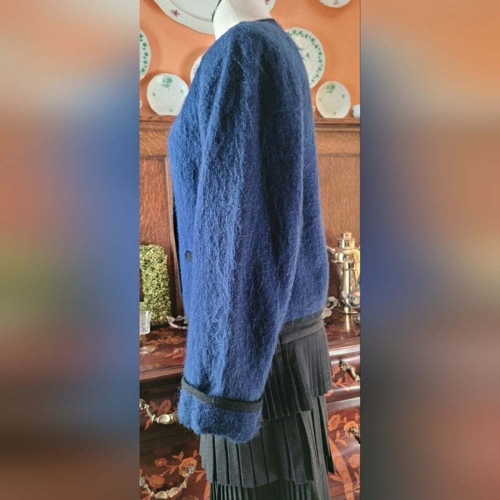 Guy Laroche Vintage Royal Blue Mohair Jacket - Picture 2 of 4